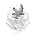 phoenix lotus aum tattoo design idea