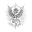 phoenix  aum tattoo design idea