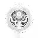 phoenix  aum tattoo design idea