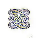 Celtic knotwork incorporating a fireman's axe and flames tattoo design idea