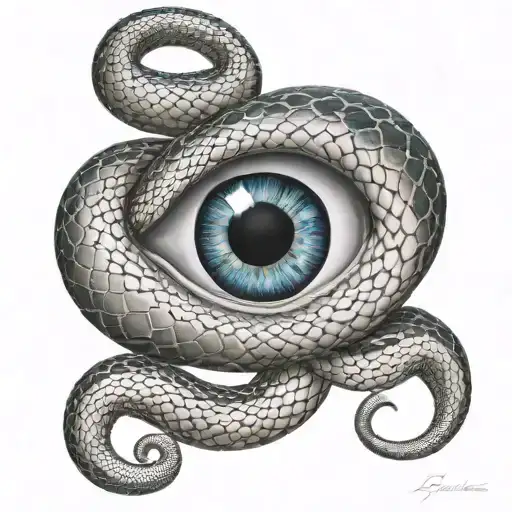 snake figure of 8 with eyes inside figure of 8 tattoo design idea