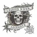 Barbed wire around the collarbone Wrapping around In the front that says legends never die tattoo design idea