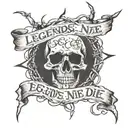 Barbed wire around the collarbone Wrapping around In the front that says legends never die tattoo design idea