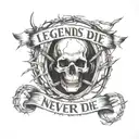 Barbed wire around the collarbone Wrapping around In the front that says legends never die tattoo design idea