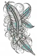 feathers western  tattoo design idea