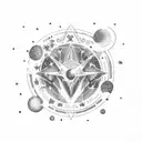 Galaxy with constellations forming the shape of the client's zodiac sign (Capricorn & leo) surrounded by stars tattoo design idea