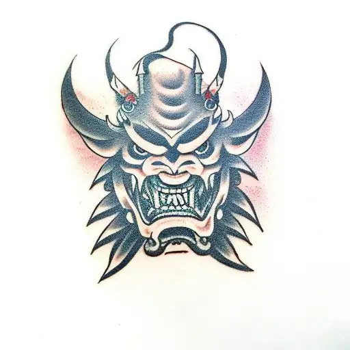Japanese Demon Oni tattoo design idea