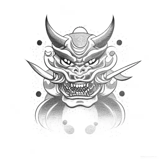 Japanese Demon Oni tattoo design idea