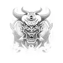 Japanese Demon Oni tattoo design idea
