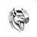 Boar eating a dragon tattoo design idea