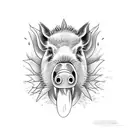 Boar eating a dragon tattoo design idea