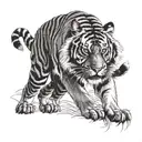  full body tiger prowling   tattoo design idea