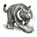  full body tiger prowling   tattoo design idea