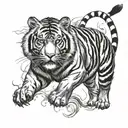  full body tiger pouncing   tattoo design idea