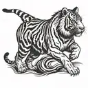  full body tiger pouncing   tattoo design idea