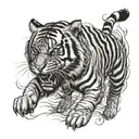  full body tiger pouncing   tattoo design idea