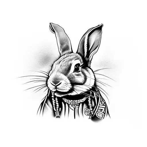 Rasta rabbit  tattoo design idea