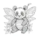 panda  bumblebee cute tattoo design idea
