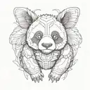 panda  bumblebee cute tattoo design idea
