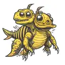 dinosaur flying a bumblebee cute tattoo design idea