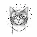 cat with juice box tattoo design idea