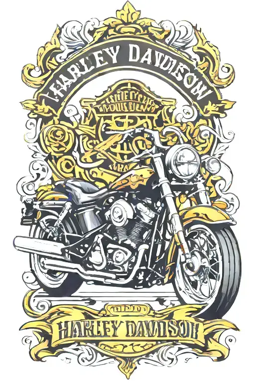 harley davidson motorcycle tattoo design idea