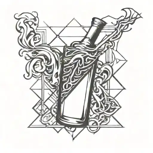 Molotov cocktail tattoo design idea