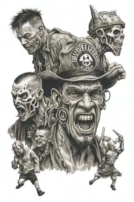 hooligan culture and ultras group tattoo design idea