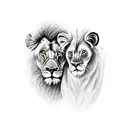 lion and lamb tattoo design idea