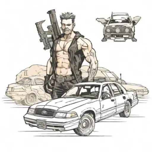 ford crown victoria mad max tattoo design idea