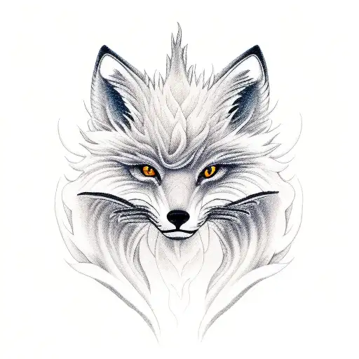 ninetailed fox tattoo design idea