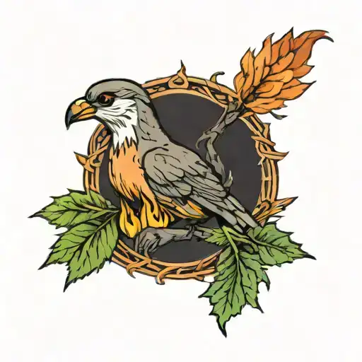 Mountian ash, whippoorwills, campfire, north star tattoo design idea