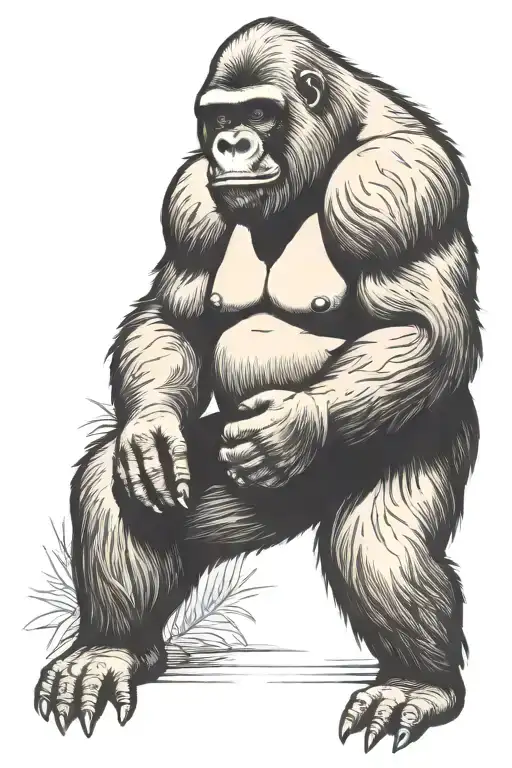 silverback  gorilla tattoo design idea