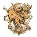 Taurus Minotaur zodiac tattoo design idea