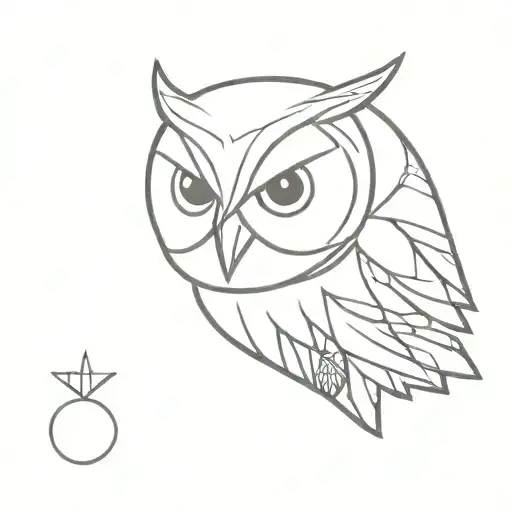 diamond eyes owl flying tattoo design idea