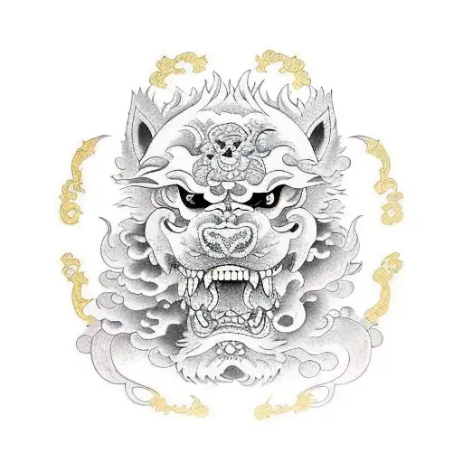 Foo Dog tattoo design idea
