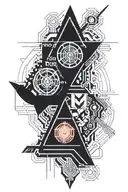 y2k cyber sigilism tattoo design idea