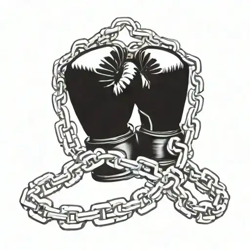 Incorporate a detailed bike chain intertwined with boxing gloves, symbolizing the client's love for both riding bikes and boxing tattoo design idea