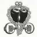 Incorporate a detailed bike chain intertwined with boxing gloves, symbolizing the client's love for both riding bikes and boxing tattoo design idea