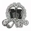 Incorporate a detailed bike chain intertwined with boxing gloves, symbolizing the client's love for both riding bikes and boxing tattoo design idea
