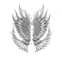 Half devil half angel wings tattoo design idea
