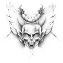 Half devil half angel wings tattoo design idea