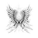 Half devil half angel wings tattoo design idea