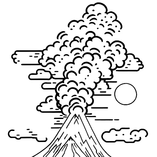 volcano picture  tattoo design idea