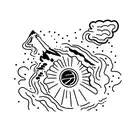 Volcano in a Polaroid picture  tattoo design idea