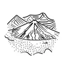 Volcano in a Polaroid picture  tattoo design idea