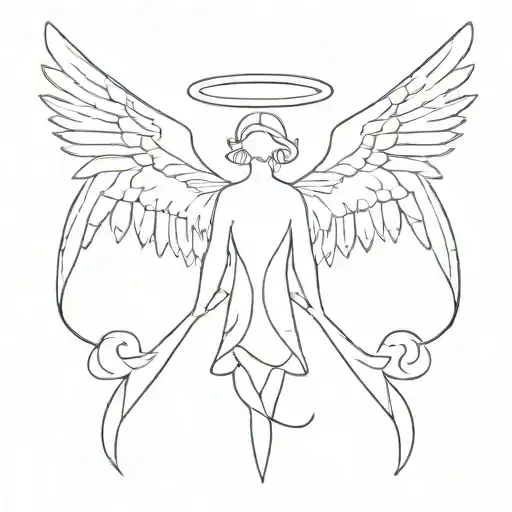 seraphim angel symmetrical eyes everywhere tattoo design idea