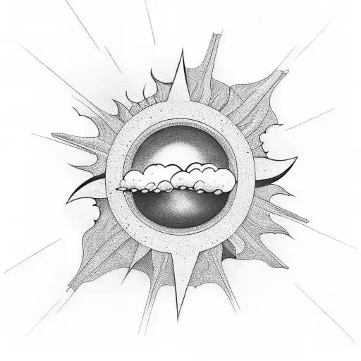 beyond the clouds the sun is shining tattoo design idea