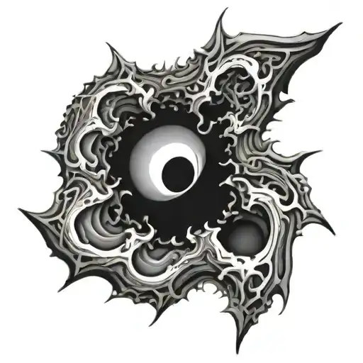 3d blackhole tattoo design idea