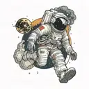 astronaut blackhole inside tattoo design idea